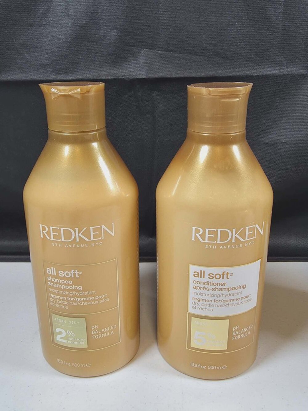 REDKEN ALL SOFT SHAMPOO CONDITIONER MOISTURIZING ARGAN OIL 16.9 OZ. EACH NEW